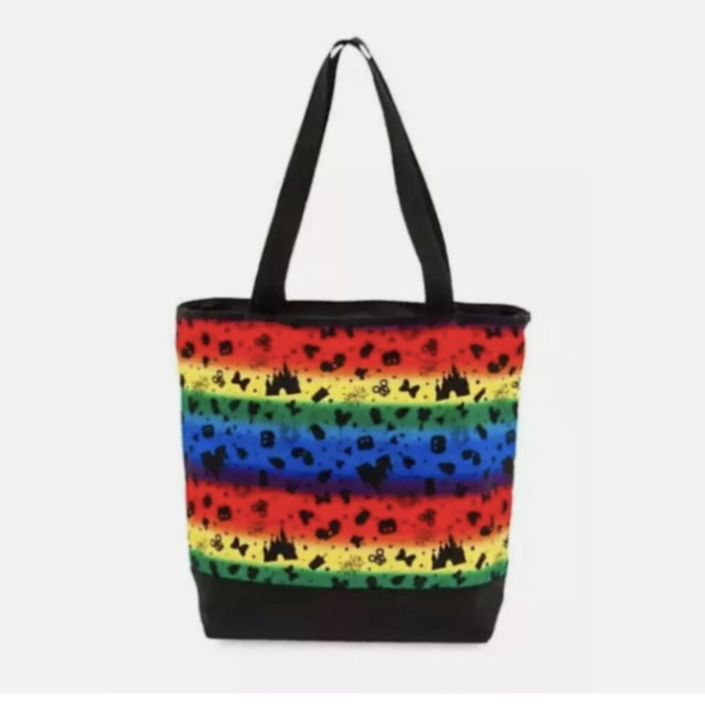 Disney Tote Bag - Disney Parks Icons Rainbow Pride Tote Castle Snacks